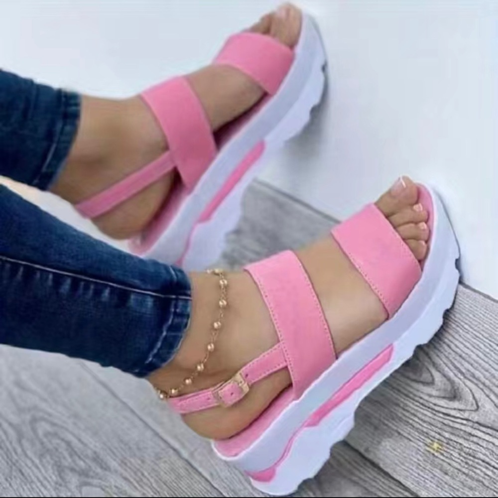 Women's Solid Color Platform Sandals